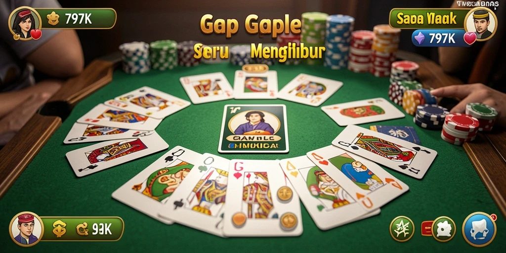 Screenshot gameplay Gaple yang seru dan interaktif.