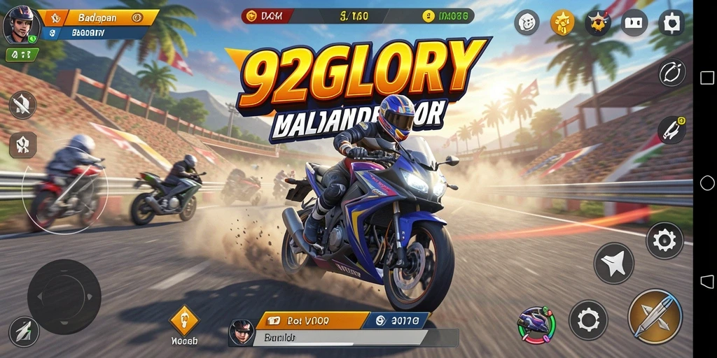 Gameplay seru balap motor di 92GLORY.