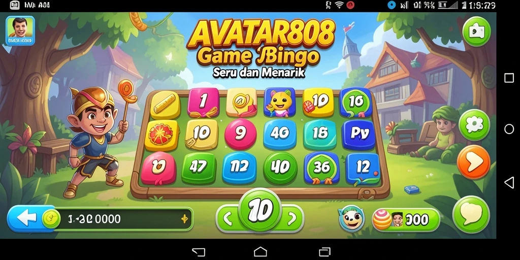 Screenshot gameplay AVATAR808 menampilkan kemenangan Bingo yang seru.