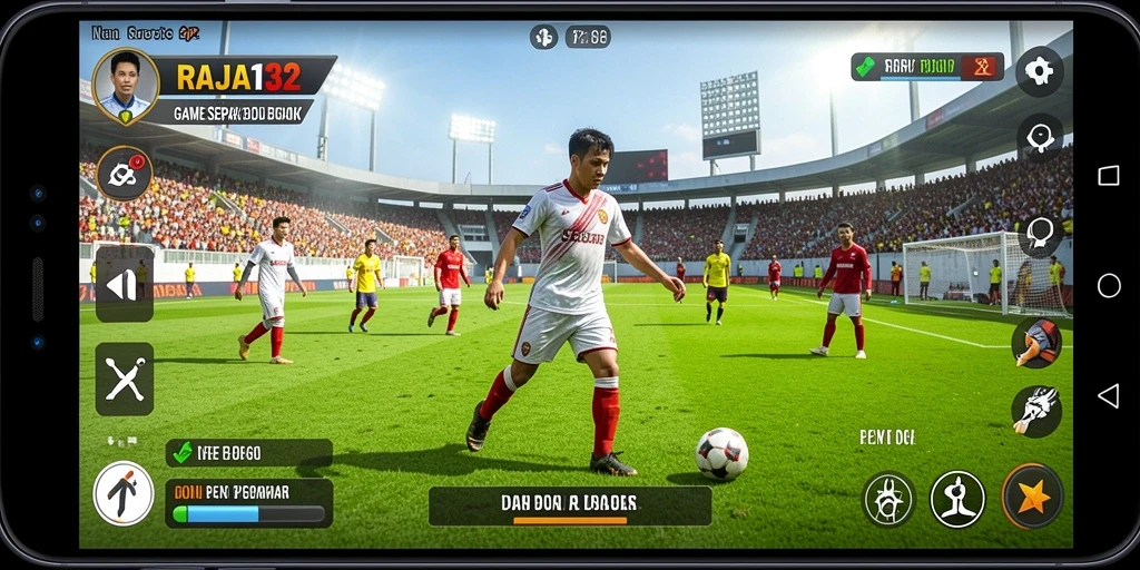 Tampilkan aksi pertandingan sepak bola yang seru dalam RAJA132.