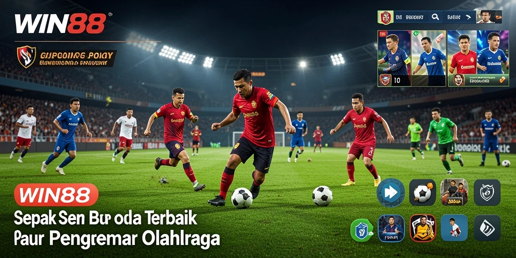 Screenshot gameplay WIN88 yang menunjukkan aksi seru di lapangan sepak bola.